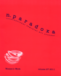 cover of n.paradoxa: international feminist art journal vol. 27 (Jan 2011) KT press